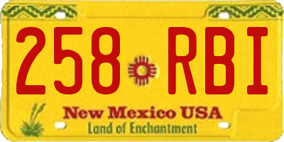NM license plate 258RBI