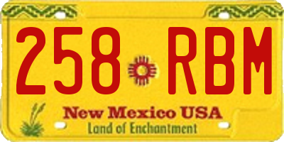 NM license plate 258RBM