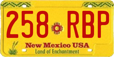 NM license plate 258RBP