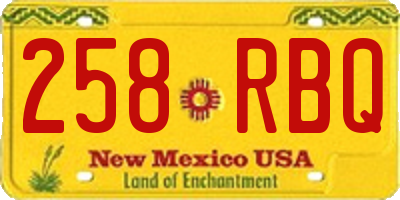 NM license plate 258RBQ