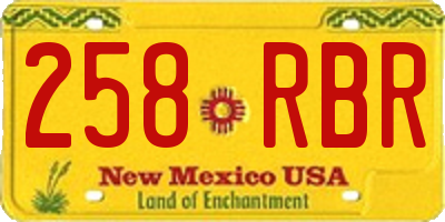 NM license plate 258RBR