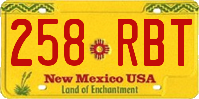 NM license plate 258RBT