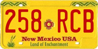 NM license plate 258RCB