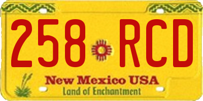 NM license plate 258RCD