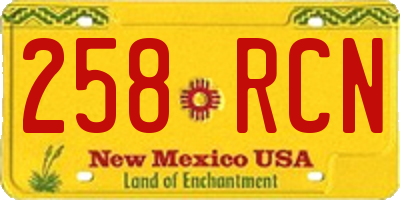 NM license plate 258RCN