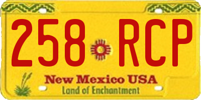 NM license plate 258RCP