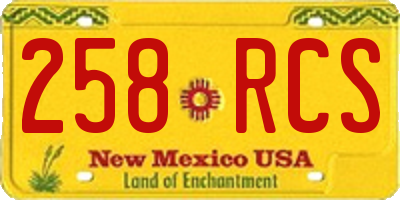 NM license plate 258RCS