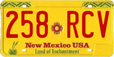 NM license plate 258RCV