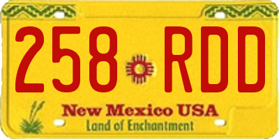 NM license plate 258RDD