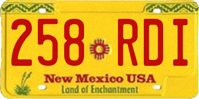 NM license plate 258RDI