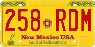 NM license plate 258RDM