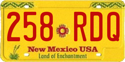 NM license plate 258RDQ