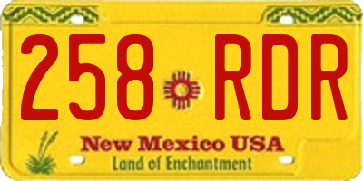 NM license plate 258RDR