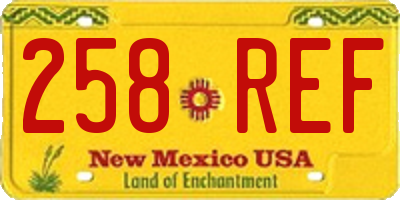 NM license plate 258REF