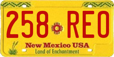 NM license plate 258REO