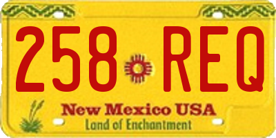 NM license plate 258REQ