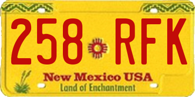 NM license plate 258RFK