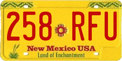 NM license plate 258RFU