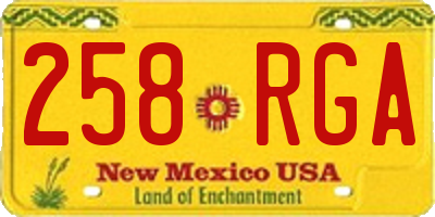 NM license plate 258RGA