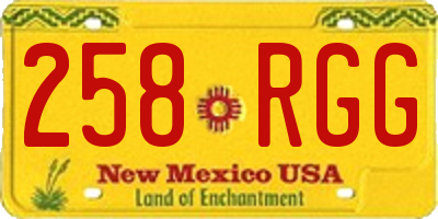 NM license plate 258RGG