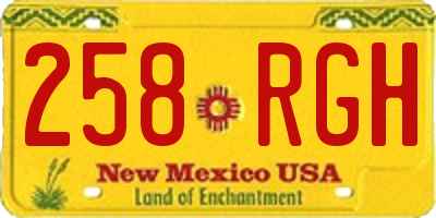 NM license plate 258RGH