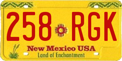 NM license plate 258RGK