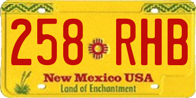 NM license plate 258RHB