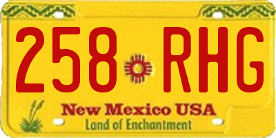 NM license plate 258RHG