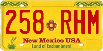 NM license plate 258RHM