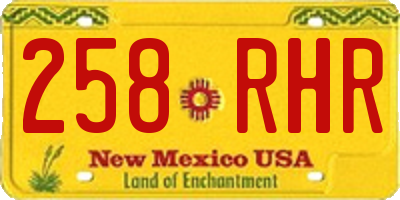 NM license plate 258RHR