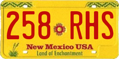 NM license plate 258RHS