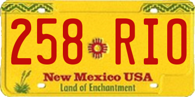 NM license plate 258RIO