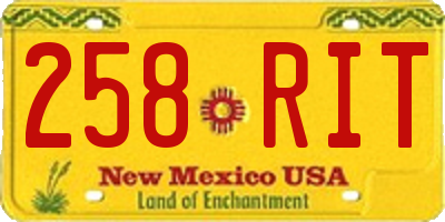 NM license plate 258RIT