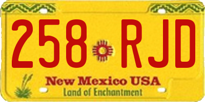 NM license plate 258RJD