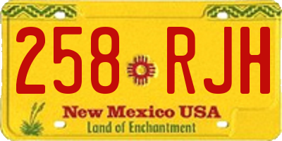NM license plate 258RJH