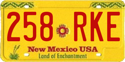 NM license plate 258RKE
