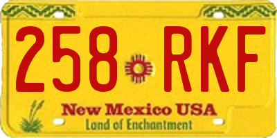 NM license plate 258RKF