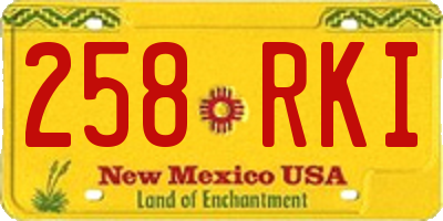 NM license plate 258RKI