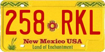 NM license plate 258RKL