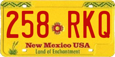 NM license plate 258RKQ
