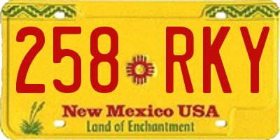 NM license plate 258RKY