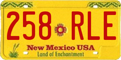 NM license plate 258RLE