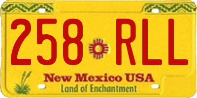 NM license plate 258RLL