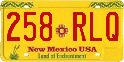 NM license plate 258RLQ