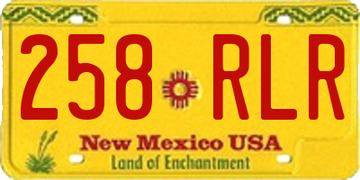 NM license plate 258RLR