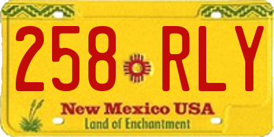 NM license plate 258RLY