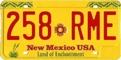 NM license plate 258RME