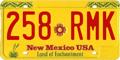 NM license plate 258RMK