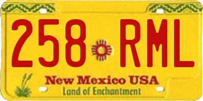 NM license plate 258RML