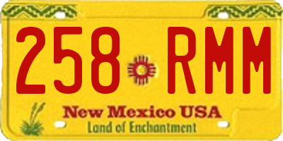 NM license plate 258RMM